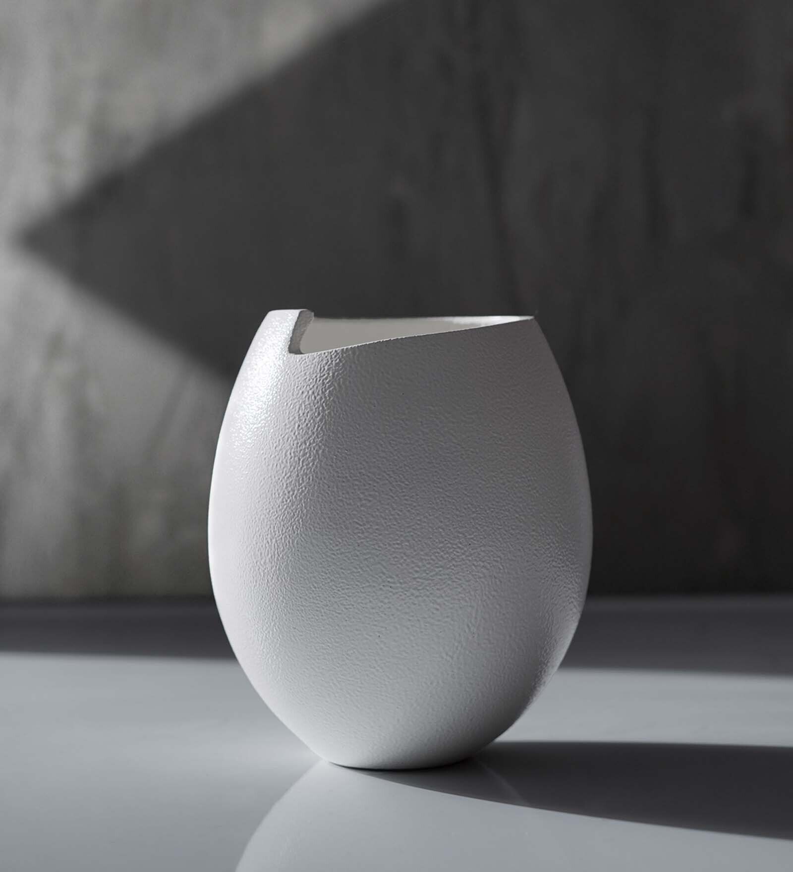 Ivory Metal Table Vase
