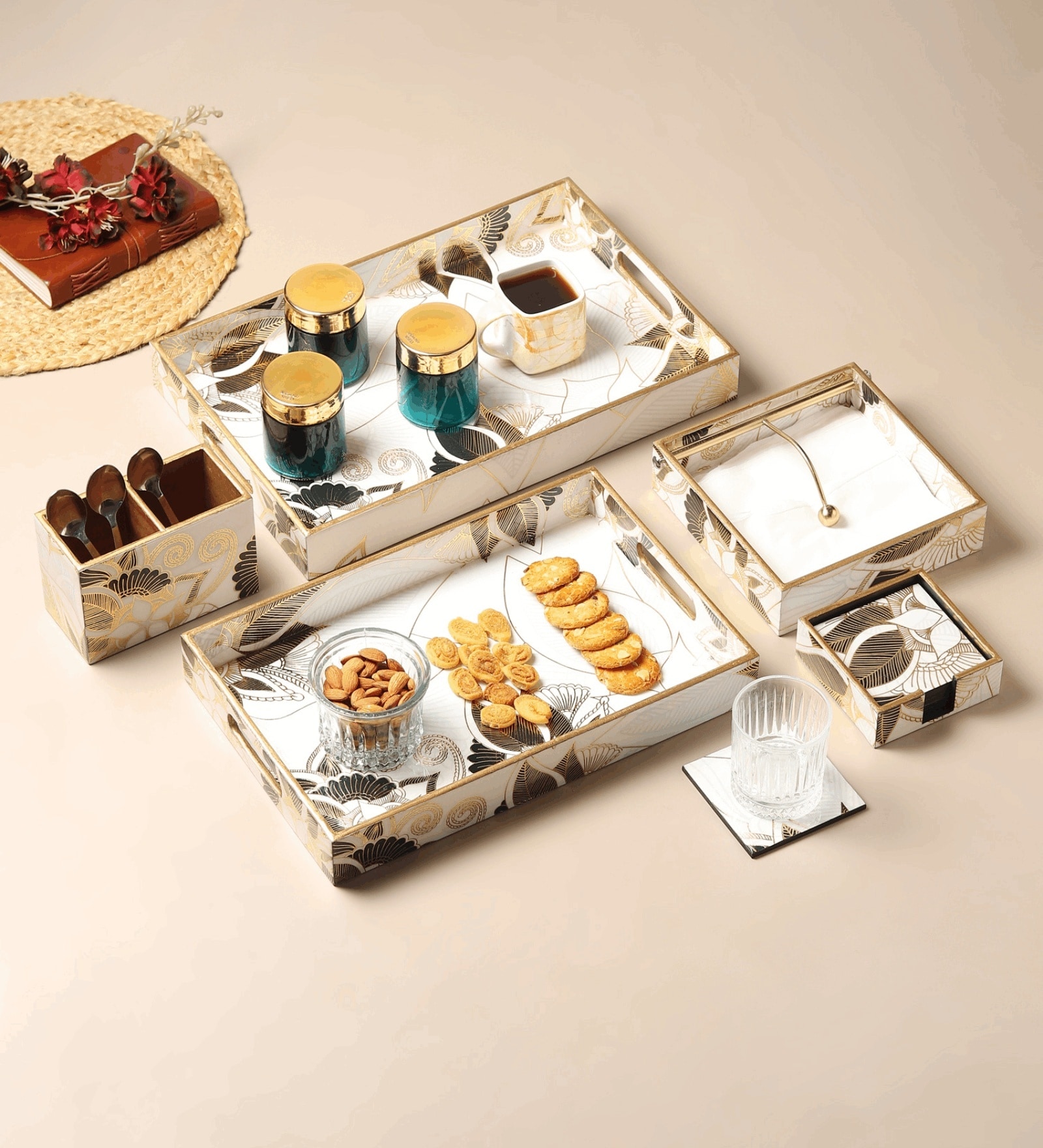 Ivory Noir Bloom Kitchen Set