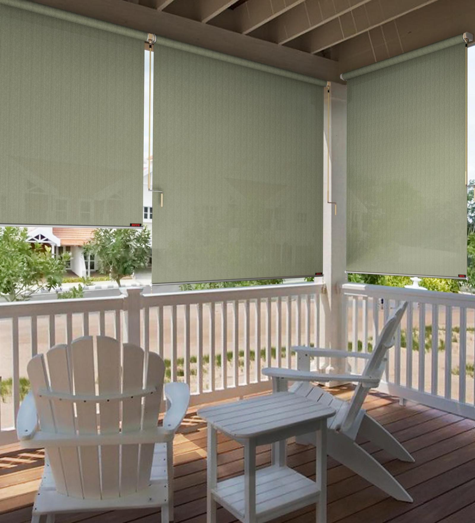 Ivory Polyethylene Solid 84 X 48 inches Semisheer Crank Blind