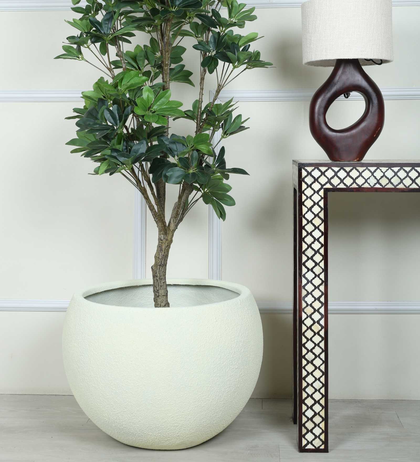 Ivory Sphere Large Round Resin Planter