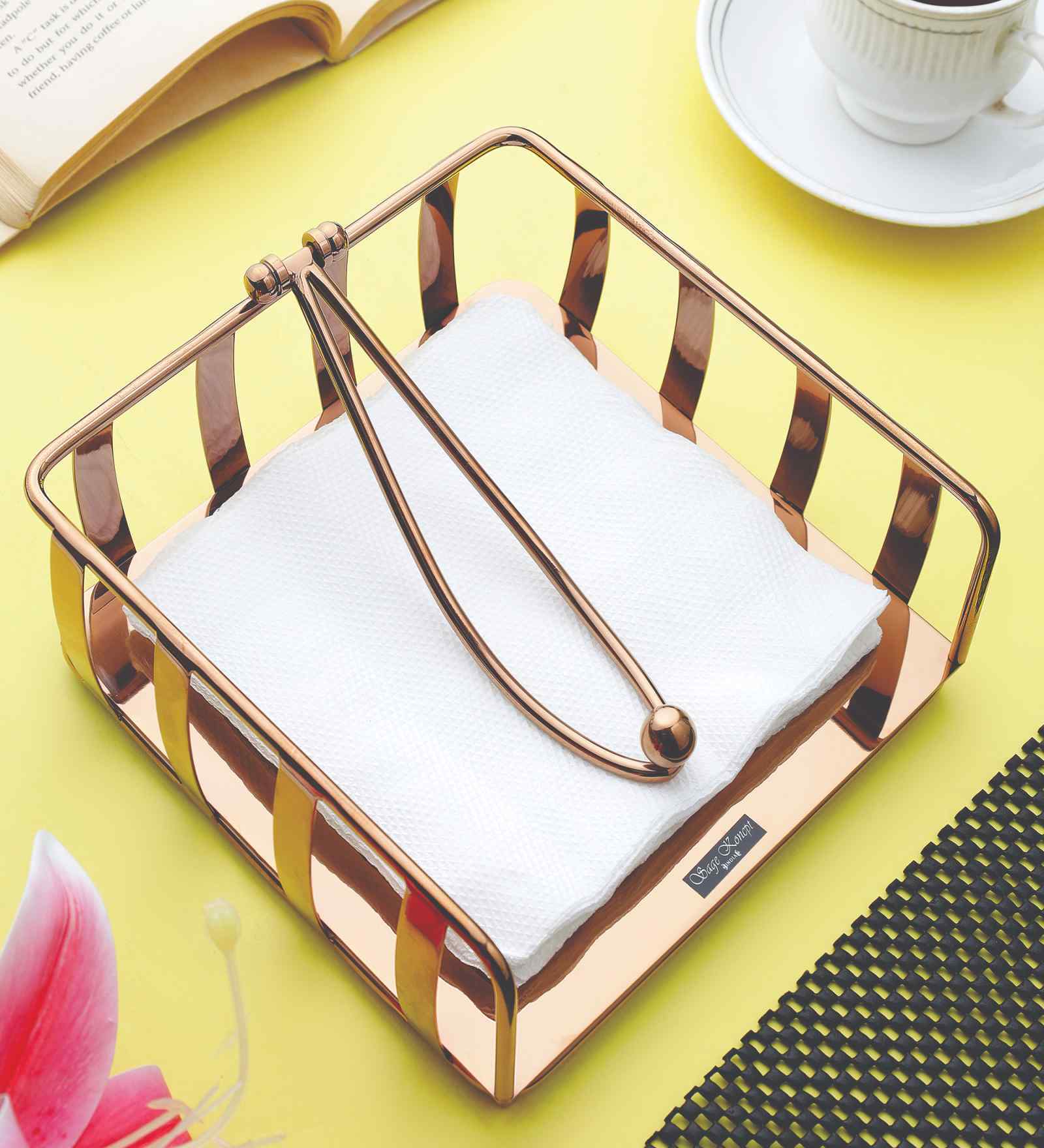 Ivory Tissue Holder Rose Gold
