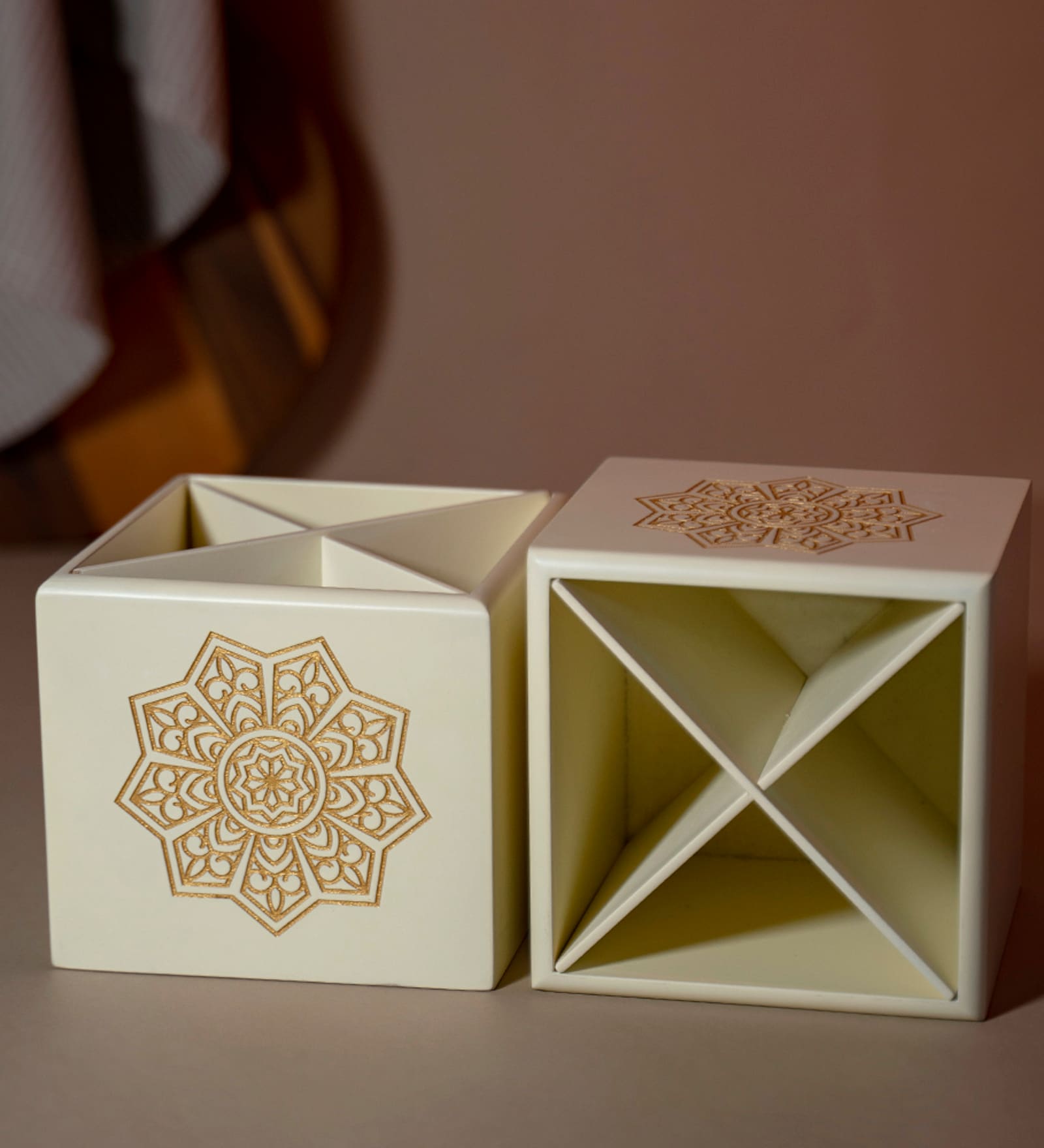 White Premium MDF Spoon Stand with Mandala Art