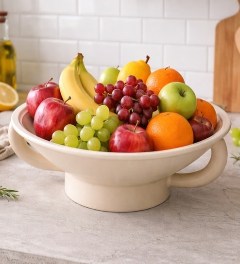 Ivoire Clair Urli Bowl for Floating Candles & Flowers Elegant Centerpiece