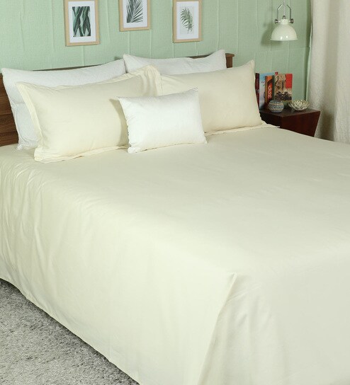 Buy 100 Cotton 400tc King Size Bedsheet With 2 Pillow Covers By