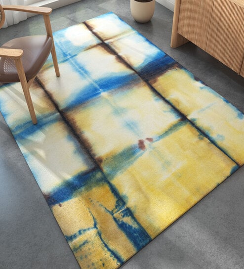 Ivory Abstract Wool 6 ft X 9 ft Hand Tufted Rectangle Carpet