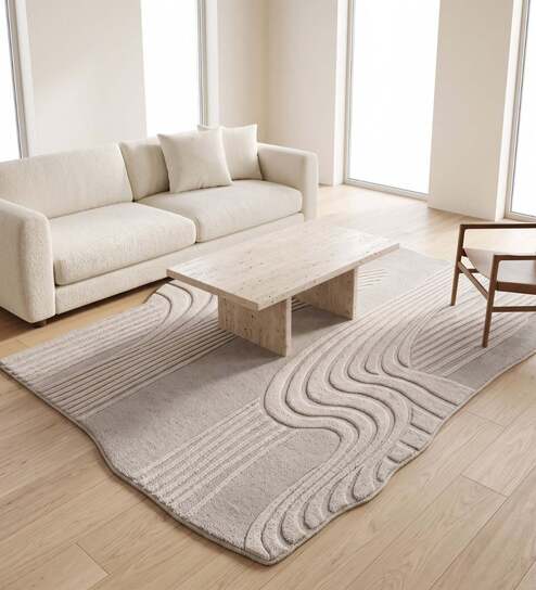 neu looms Ivory Beige Cream Wool & Silk 6 X 4 Feet Rectangle Carpet-picture-28