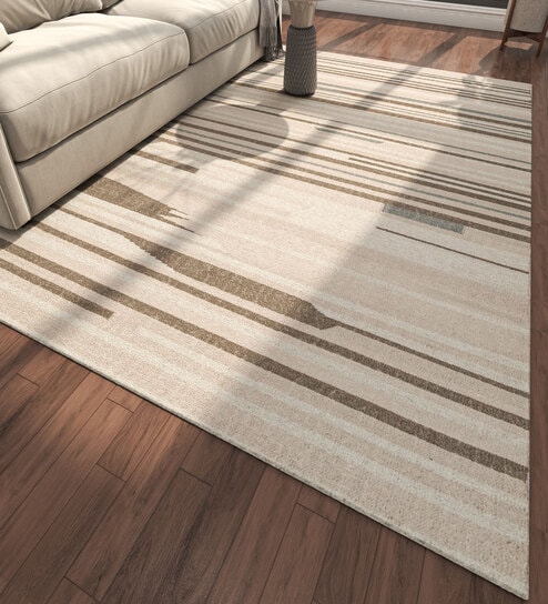 Ivory Geometrical Wool 6 ft X 9 ft Flat Weaves