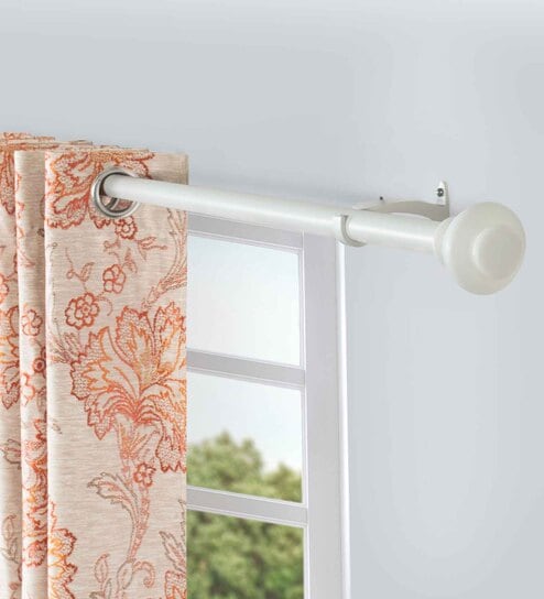IvoryIron Solid (66 Inches) Curtain Rod with Accessories (Pack of 2)
