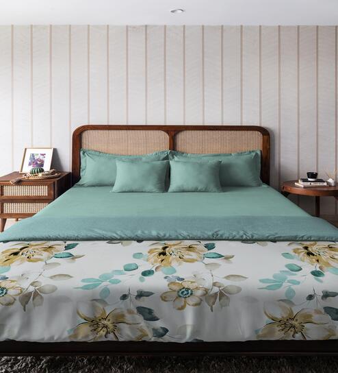 Ivory Microfiber Floral 80 GSM Double Bed Dohar