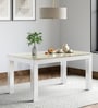 By Godrej Interio Ivana Solid Wood 6 Seater Dining Table in White Colour