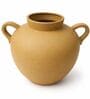Dual Handle Ivoire Clair Polyresin Minimalist Tabletop Flower Vase
