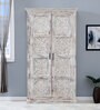 Ivor Solid Wood 2 Door Wardrobe In White Distress Finish