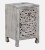 Ivor Solid Wood Bedside Table In White Distress Finish