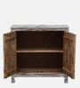 Ivor Solid Wood Cabinet In White Distress Finish