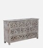 Ivor Solid Wood Chest Of Drawers In White Distress Finish