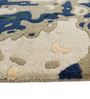 Ivory & Blue Abstract Wool And Viscose 4 ft x 6 ft Hand tufted Carpet 