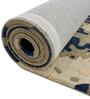Ivory & Blue Abstract Wool And Viscose 5 ft x 7 ft Hand tufted Carpet 