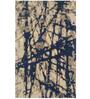 Ivory & Blue Abstract Wool And Viscose 6 ft x 9 ft Hand tufted Carpet 