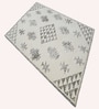 Ivory & Grey Geometric Wool And Cotton 8 X 5 Feet Hand Tufted Carpet
