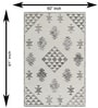 Ivory & Grey Geometric Wool And Cotton 8 X 5 Feet Hand Tufted Carpet