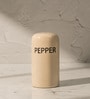 Ivory & Iron Salt & Pepper Set Ceramic Shakers with Metal Stand