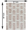 Ivory / Rust Geometric Wool And Cotton 7 X 5 Feet Hand Tufted Carpet