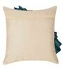 Ivory & Teal Velvet Textured 20x20 inches (Set of 2) Cushion Covers