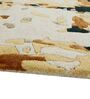 Ivory & Yellow Abstract Wool And Viscose 4 ft x 6 ft Hand tufted Carpet 