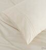 Ivory 400TC  Solid Embroidery Superking Bedsheet with 2 Pillow Covers