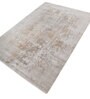 Ivory Abstract Polyester 5x7.5 Feet Machine Made Carpet