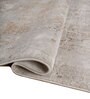 Ivory Abstract Polyester 5x7.5 Feet Machine Made Carpet