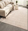 Ivory Abstract Viscose 5 ft X 8 ft Hand Woven Carpet