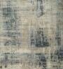 Ivory Abstract Wool & Bamboo Slik 9 ft x 12 ft Hand Knotted Carpet