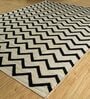 Ivory Abstract Wool 5 ft X 8 ft Hand Woven Carpet