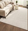 Ivory Abstract Wool 5 ft X 8 ft Hand Woven Carpet