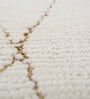 Ivory Abstract Wool 5 ft X 8 ft Hand Woven Carpet