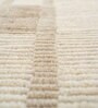 Ivory Abstract Wool 6 ft X 9 ft Hand Woven Carpet