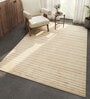 Ivory Abstract Wool 6 ft X 9 ft Hand Woven Carpet
