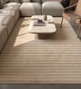 Ivory Abstract Wool 6 ft X 9 ft Hand Woven Carpet