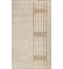 Ivory Abstract Wool 6 ft X 9 ft Hand Woven Carpet