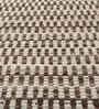 Ivory Abstract Wool 6 ft X 9 ft Hand Woven Carpet