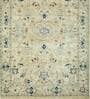 Ivory Abstract Wool 8 ft x 10 ft Hand Knotted Carpet