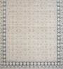 Ivory Abstract Wool 8 ft x 10 ft Hand Knptted Carpet