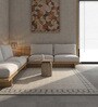 Ivory Abstract Wool 8 ft x 10 ft Hand Knptted Carpet