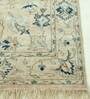 Ivory Abstract Wool 9 ft x 12 ft Hand Knotted Carpet