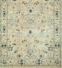 Ivory Abstract Wool 9 ft x 12 ft Hand Knotted Carpet