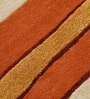 Ivory Abstract Wool and Cotton 5 ft x 8 ft Hand tufted Carpet