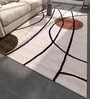 Ivory Abstract Wool and Viscose 5 ft X 8 ft Hand Tufted Rectangle Carpet