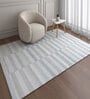 Ivory Abstract Wool and Viscose 5 ft X 8 ft Flat Weaves