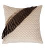 Ivory and Brown Silk Textured 24x24 inches (Set of 2) Cushion Covers